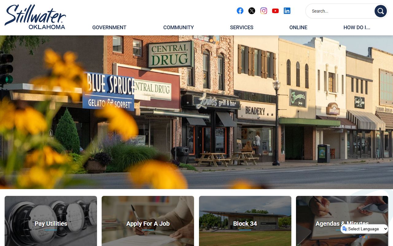 Stillwater Oklahoma municipal court building, with divorce decree records stored at the Payne County District Court on Husband Street