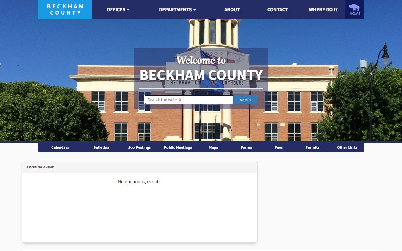 Beckham County government website for divorce decree records