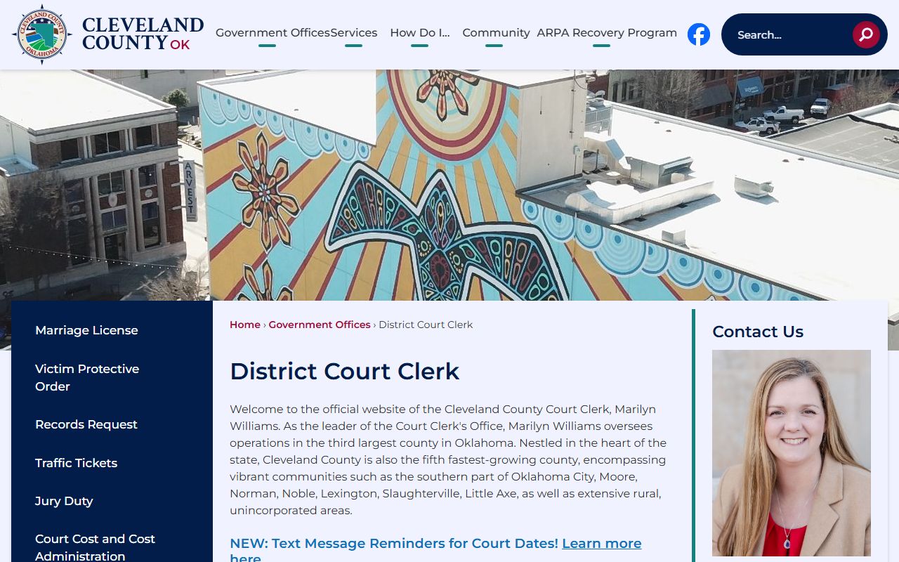 Cleveland County Court Clerk office for divorce decree records in Norman Oklahoma