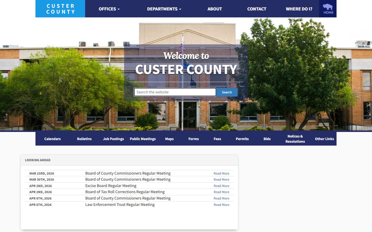 Custer County government site with divorce decree records information for Arapaho Oklahoma