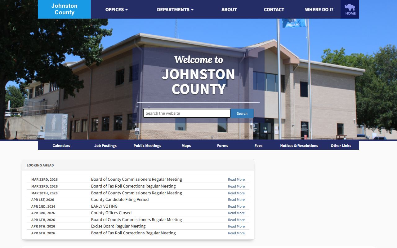 Johnston County Oklahoma government website divorce decree records information