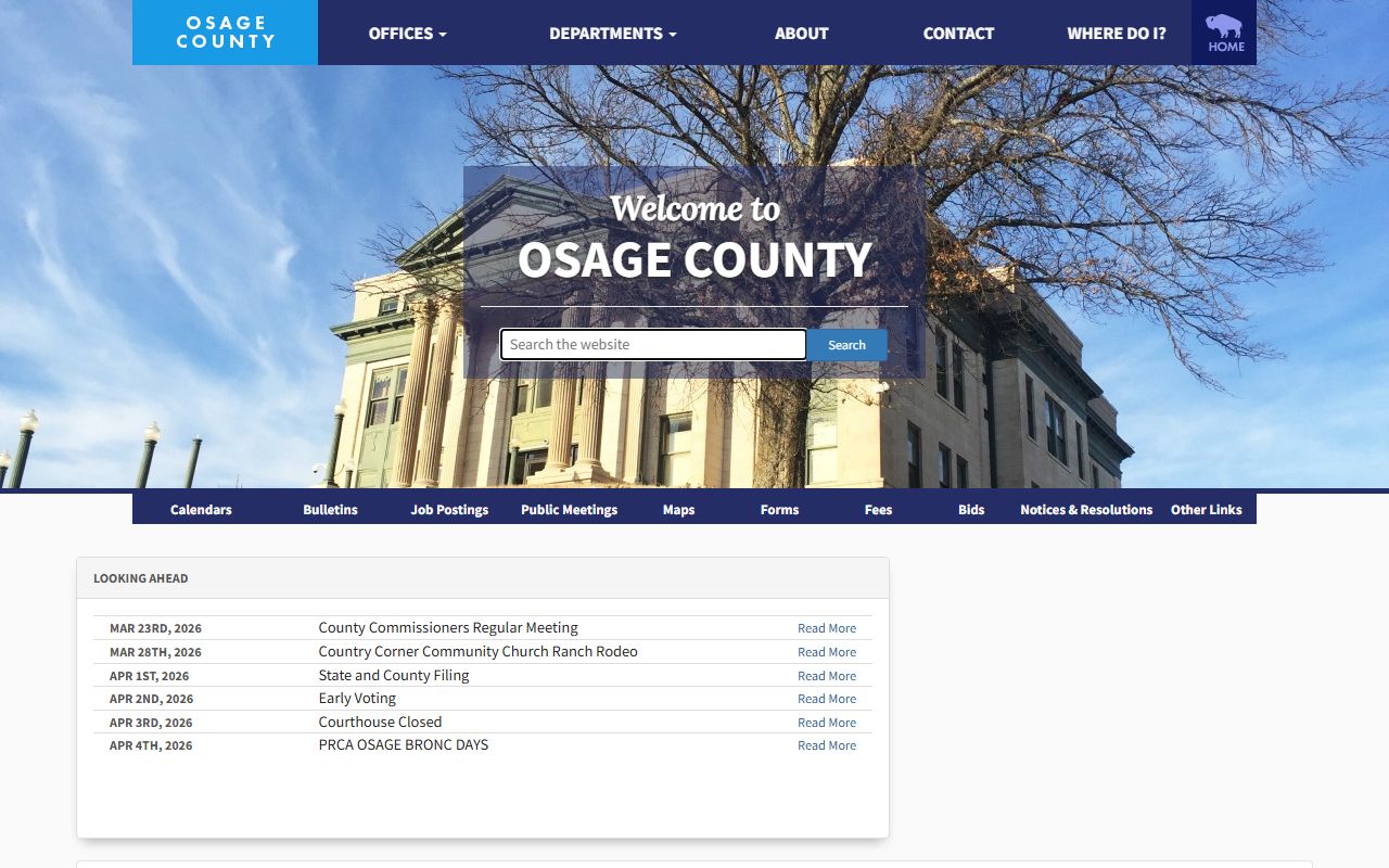 Osage County Oklahoma government website for divorce decree records contact information