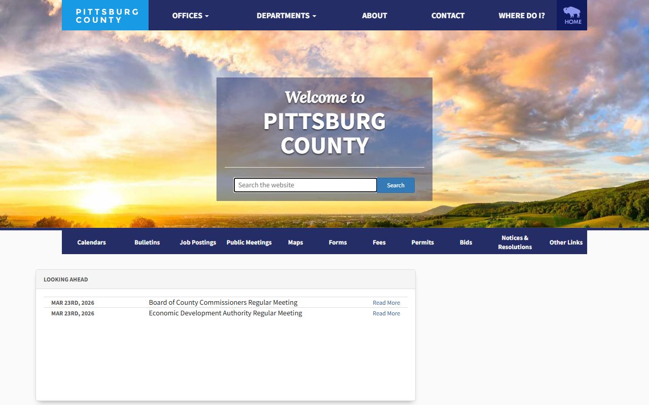 Pittsburg County government website for divorce decree records access