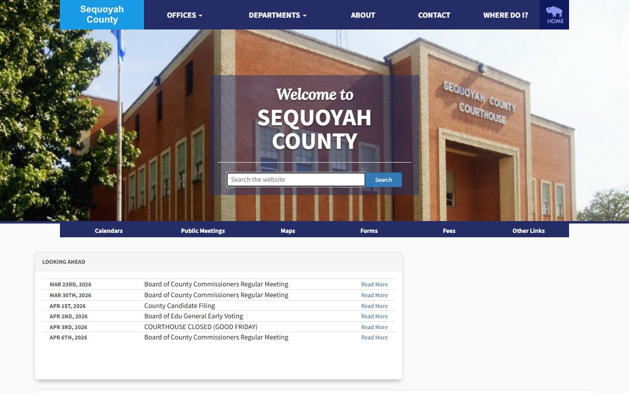 Sequoyah County government website for divorce decree information