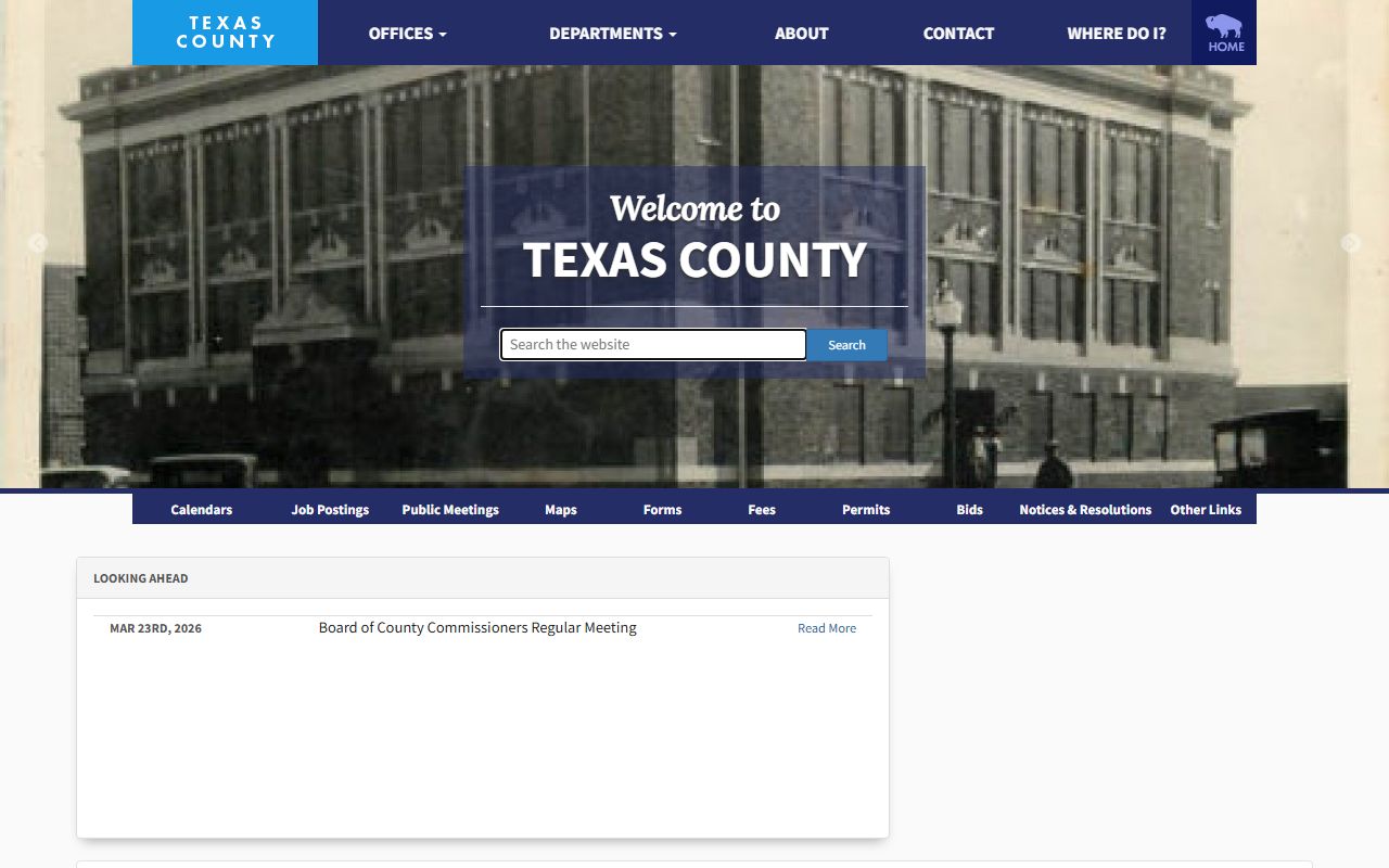 Texas County Oklahoma government website for divorce decree records contact information
