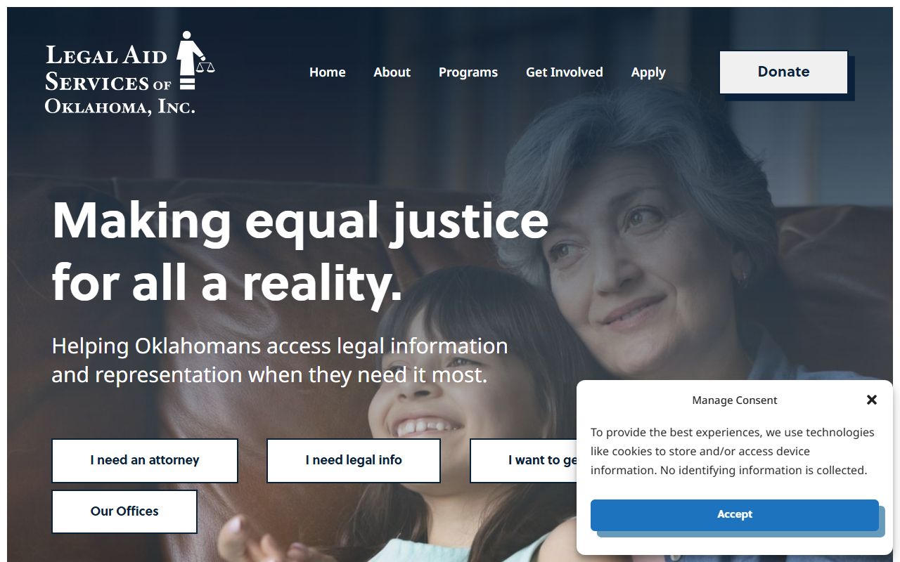Legal Aid Services of Oklahoma for divorce decree assistance