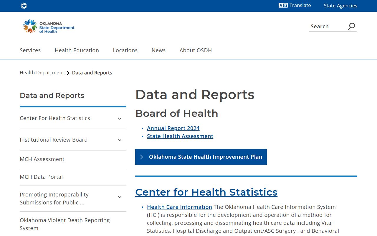 Oklahoma divorce decree statistics from OSDH